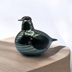 Oiva Toikka Nuutajarvi Finland - LARGE Pheasant Glass Bird Signed w/ Labels